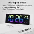 thumbnail image 6 of Colorful Digital Alarm Clock Voice Control Temperature Date Dual Alarm Snooze Table Clock Night Mode 12/24H LED Clock Watch, 6 of 8
