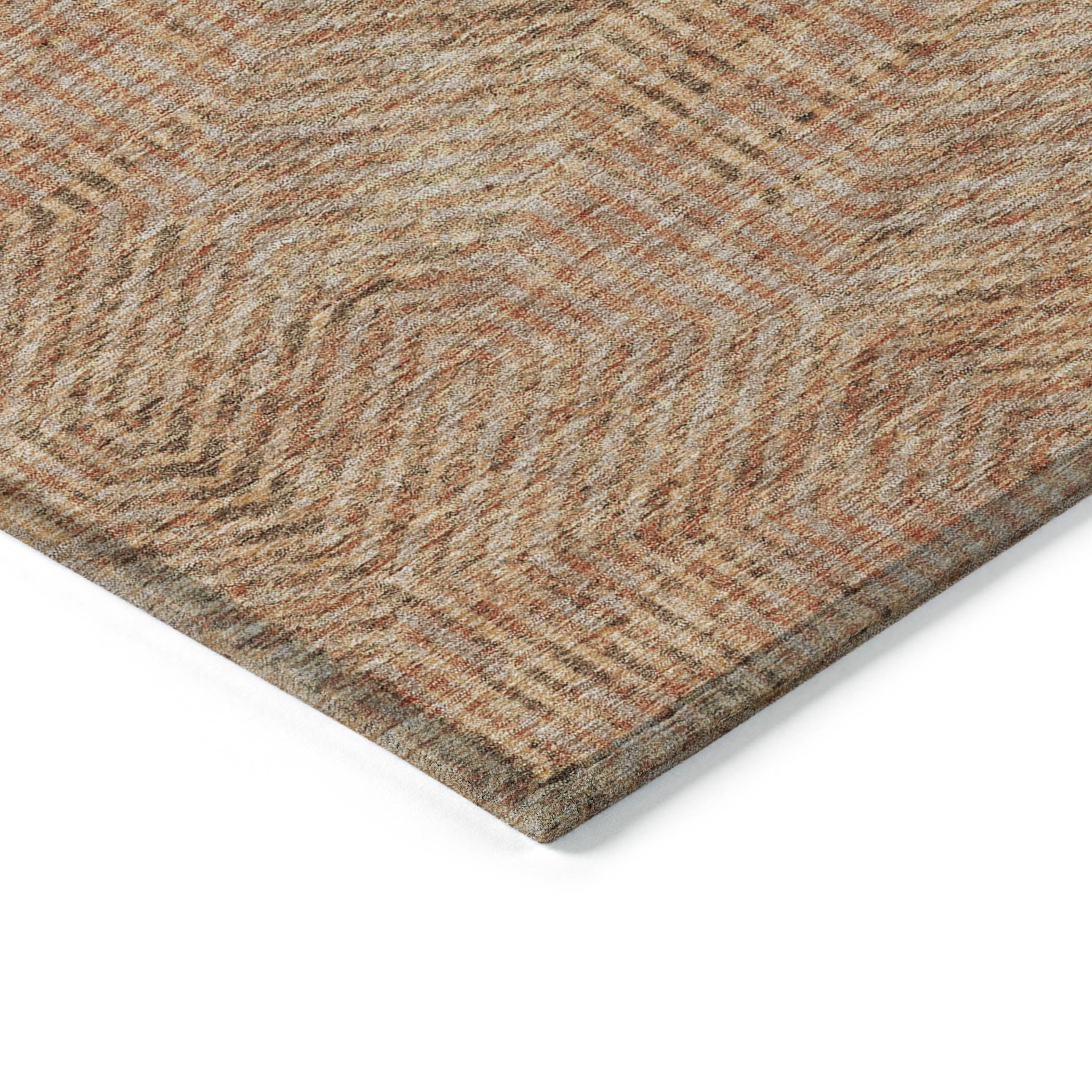 Addison Rugs Chantille Indoor/Outdoor Transitional Geometric Copper Washable Runner Rug, 2'3" x 7'6"