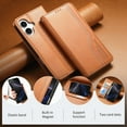 thumbnail image 3 of Allytechgroup Wallet Case for Apple iPhone 15 Pro Max, Rugged TPU Faux Leather Flip Cover with Shock-Absorbent Protection, Card & Cash Slots, Stand Holder, Anti-Scratch Wrist Strap Design, Brown, 3 of 12