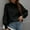 Black, variant on Womens Hooded Sweater Clearance Women's Casual Long Sleeve Turtleneck Loose Color Pullover Sweater Knitted Loose Top