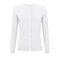 thumbnail image 4 of Cardigan Sweaters For Women Lightweight Crew Neck Long Sleeve Cardigan Sweater Fall Fashion Outfits Clothing Covering Yarn Blending Jackets Outerwear Jackets 1Pc White M Sweaters For Women, 4 of 5