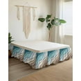 thumbnail image 2 of Abstract Geometric Bed Skirt Teal Brown Gradient Waves Beach Bed Skirts Queen Size 18 Inch Drop, Wrap Around Dust Ruffle&nbsp;Bedskirt with Adjustable Elastic Belt for Queen Size Beds, 2 of 7