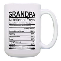 ThisWear Grandpa Mug Grandpa Nutrition Facts Grandpa Birthday Gifts Grandpa Presents 15oz Coffee Mug