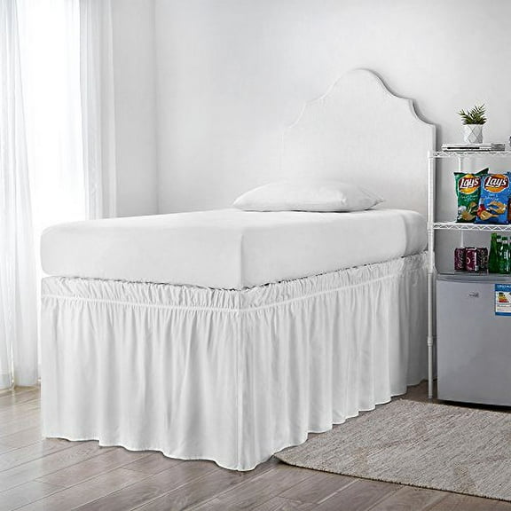 Ruffled Dorm Sized Bed Skirt - Twin XL - White