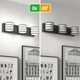 thumbnail image 6 of LIGHTINN 3-Light Bathroom Vanity Light Modern Acrylic LED Bathroom Light 20.5inch Wall Light LED 6000K White Bathroom Lighting (Black), 6 of 8