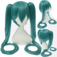 thumbnail image 1 of Wig Long Straight with 2 Ponytail Wig Hatsune Miku Cosplay, 1 of 1