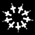 thumbnail image 3 of MATROOY Natural Quartz Crystal Cross Pendant Crucifix Shape Stone Jewelry making-White Stone-5PCS, 3 of 3