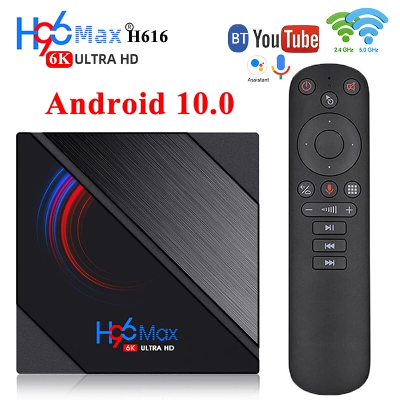 Android 10.0 TV Box 2GB RAM/16GB ROM Allwinnner H616 Quad-Core Supporto 2.4GHz/5.0 GHz WiFi 6K HDMI Smart TV Box 