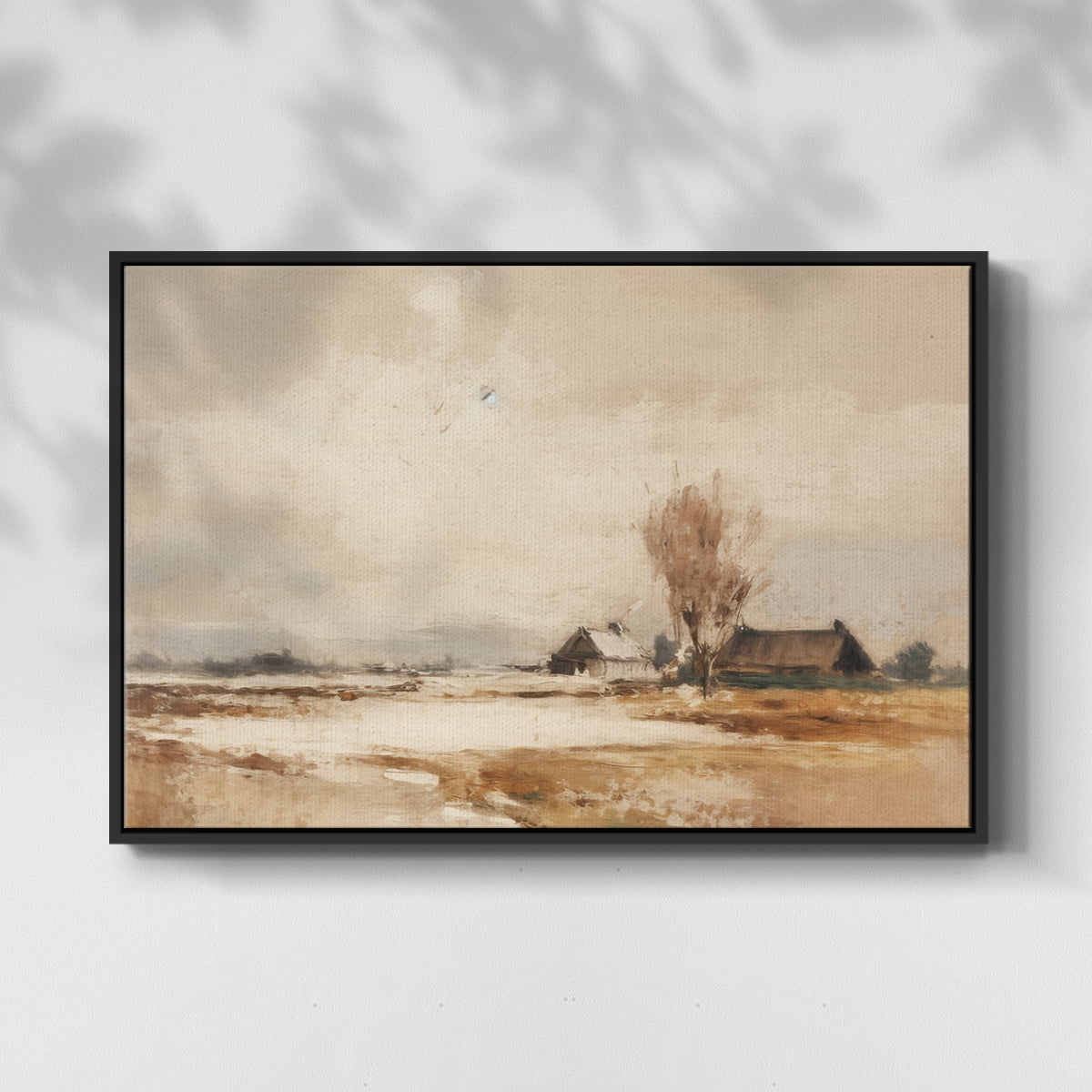 Vintage Landscape-III By Wexford Home Framed in Black Wood Gallery Wrapped Canvas 27 in. x 41 in.