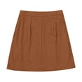 thumbnail image 6 of JTieacloth Corduroy Skirt High Waisted Button Down Mini A Line Fall Winter Short Skirt With Pockets Casual Stretch Comfort Fit,Skirt for Women(Brown), 6 of 6