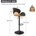 thumbnail image 2 of Bar Stools,Swivel Bar Stools for Kitchen Island,Adjustable Bentwood Counter Height Barstools, PU Leather Upholstered Bar Chair with Back and Footrest for Bar,Dining Room(Black 1PCS), 2 of 9