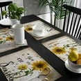 thumbnail image 6 of Sunflower Washable Placemats for Dining Table Set of 4, Sunflower Cute Bee Gnomes Yellow Flower Border Non-Slip Heat Resistant Kitchen Table Mats Farmhouse Placemats, 12x18 Inch, 6 of 6