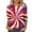 Hot Pink, variant on Plus Size July 4th Shirts For Women 3/4 Sleeve Crew Neck USA Flag Print Tees Independence Day Casual Loose Blouse (4XL, Beige)