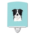 thumbnail image 1 of Carolines Treasures BB1179CNL Checkerboard Blue Border Collie Ceramic Night Light, 1 of 1