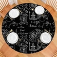 thumbnail image 2 of Math Equations Physics Icons Black Pattern Round Fitted Tablecloth with Elastic Edge,Dining Table Cover Waterproof,Outdoor Round Tablecloth for Camping,Dining,Indoor and Outdoor, 2 of 7