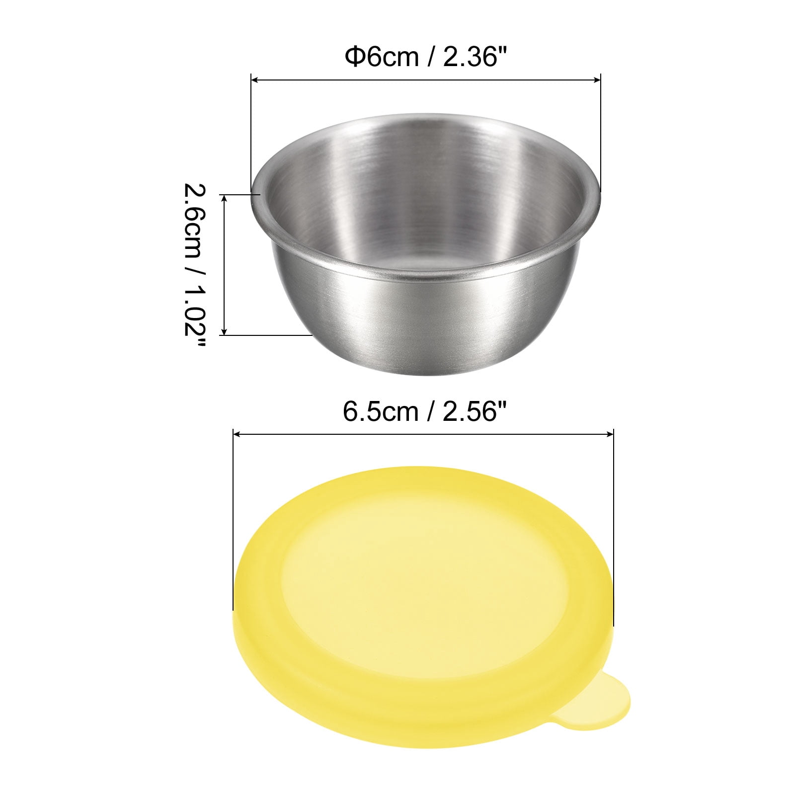 Unique Bargains Stainless Steel Salad Dressing Containers Set with Lids Leakproof Yellow