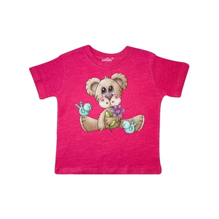 

Inktastic Teddy Bear Bluebirds and Flower Gift Toddler Boy Girl T-Shirt