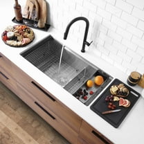 Stylish Undermount 36" Stainless Steel Double Bowl 60/40 Workstation Kitchen Sink with 7 accs S-636WK