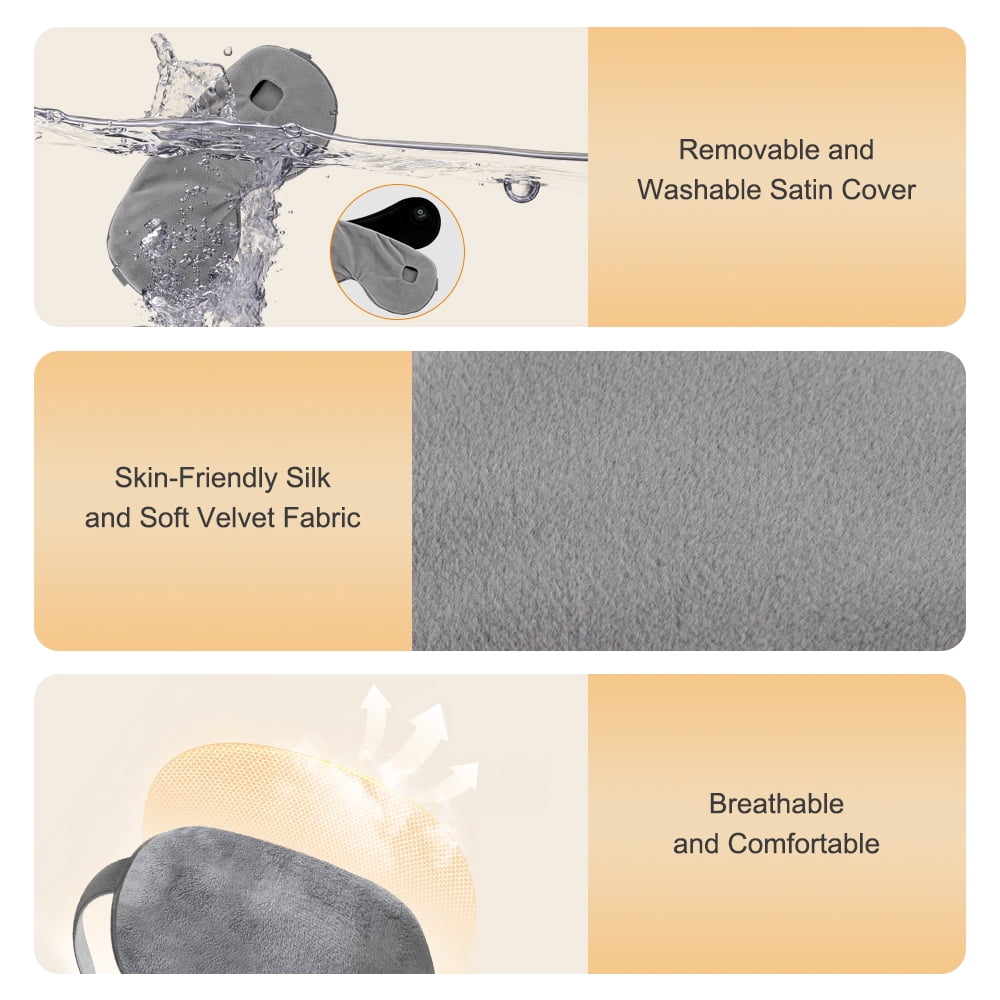 Heated Eye Mask for Sleeping, Washable Dry Eye Mask Warm Eye Compress with 3 Heating, 15min Timer for Eye Relaxation