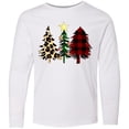 thumbnail image 3 of Inktastic Three Christmas Trees in Plaid and Leopard Print Long Sleeve Youth T-Shirt, 3 of 5