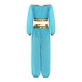 thumbnail image 2 of inhzoy Kids Girls 2-Piece Belly Dance Sequin Tassels Top & Pants Carnival Performance Outfit Turquoise 12, 2 of 6