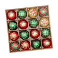 thumbnail image 3 of Adornos de bolas de Navidad Macarena 16 piezas 8 cm Rojo Verde Oro, 3 of 8