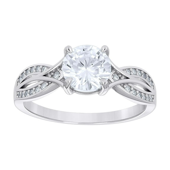 Sterling Silver Women's Cubic-Zirconia Fashion Bridal Anniversary Engagement Wedding Ring Size 10
