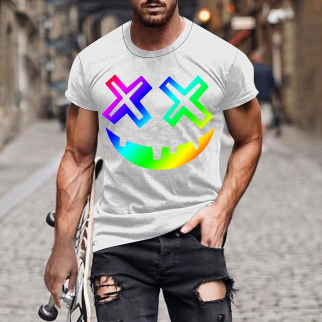 Blusas y camisas de manga corta y cuello redondo para hombre. Blusas/camisetas de manga corta con cuello redondo y estampado de Halloween para hombre. Blusa para hombre.