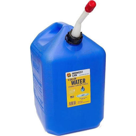 Midwest Can 6700 6 Gallon Potable Water Storage Container With Pour Spout - Quantity of 5