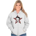 thumbnail image 5 of Betty Boop Blowing Kisses Zip Hoodie Sweatshirt Women Brisco Brands M, 5 of 6