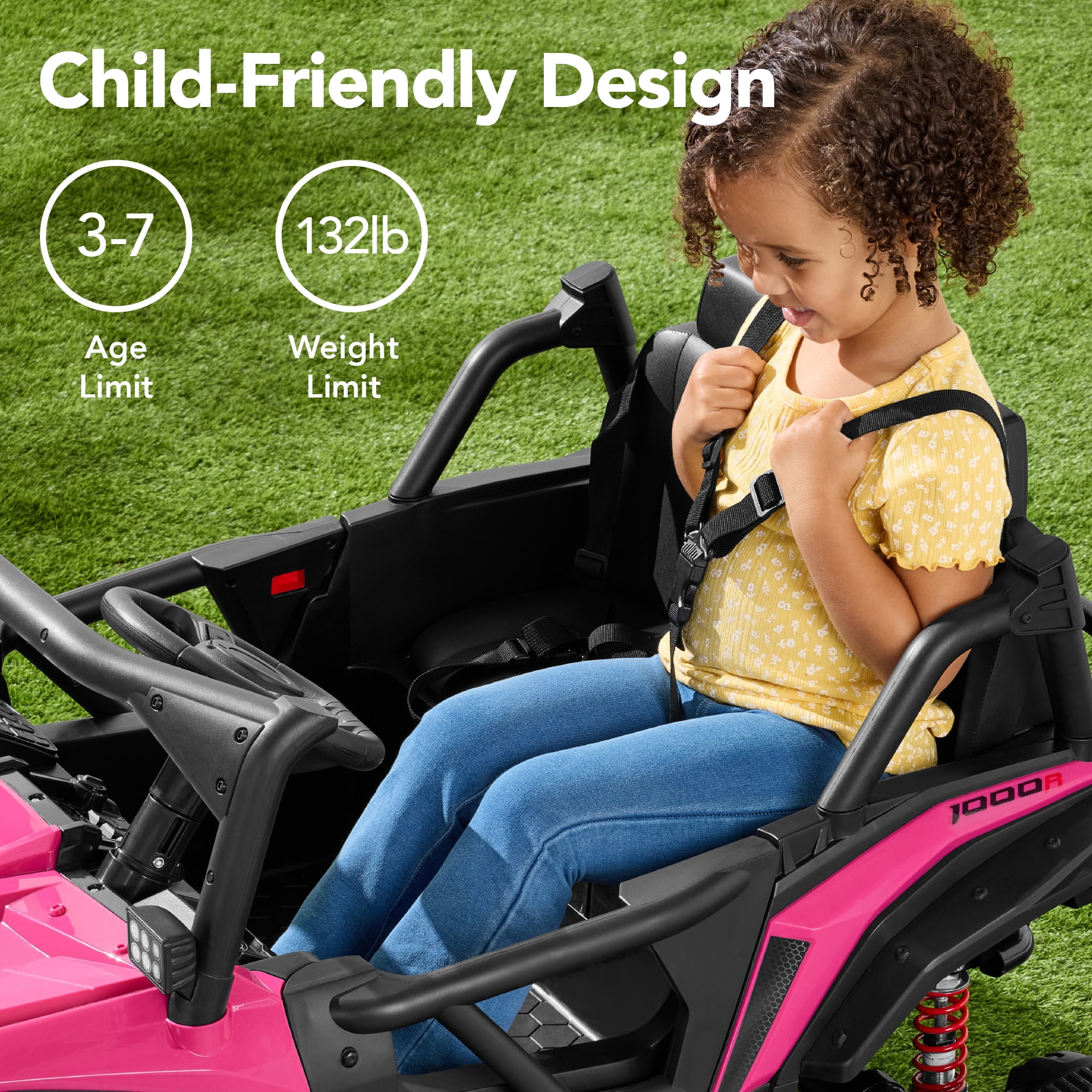 Best Choice Products Kids 24V Electric Ride-On UTV, Officially Licensed Honda Talon w/ Remote, LED Lights - Pink
