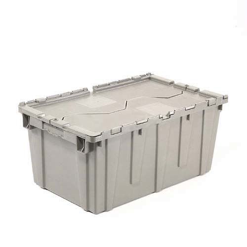 Plastic Attached Lid Shipping & Storage Container, 251/4x161/4x133/4