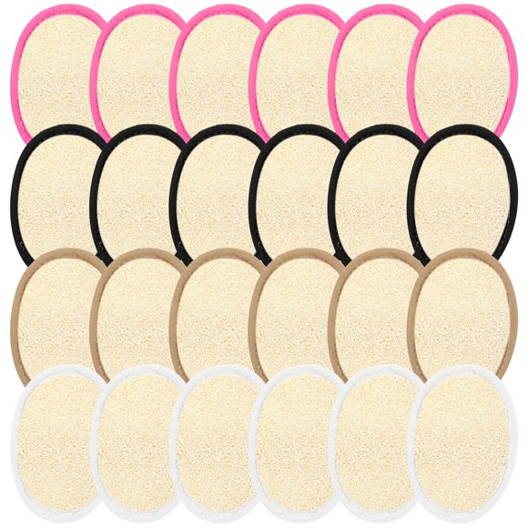 Paquete de 24 Almohadillas de Lufa Boao para Exfoliación Facial y Baño Corporal
