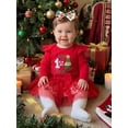 thumbnail image 5 of Loicainy Infant Baby Girl Christmas Outfit 3 6 9 12 18 Months Long Sleeve Romper Tulle Skirt Headband Clothes Set, 5 of 9