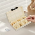 thumbnail image 6 of 5.3x3.4x1.5 Inch 8-Compartment Portable Jewelry Box Plastic Earrings Storage Organizer Mini Storage Case with Dividers （White）, 6 of 6