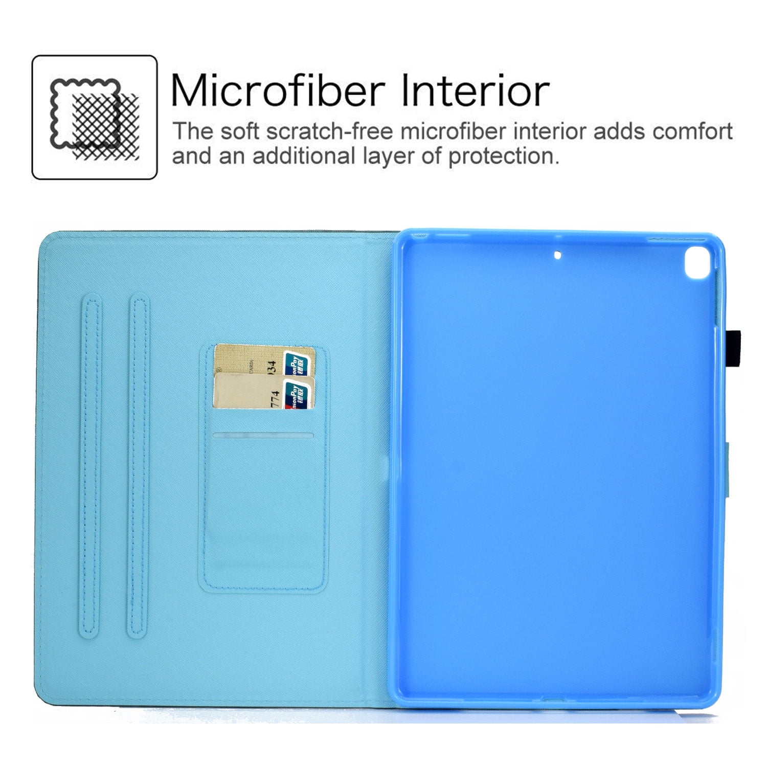 Allytech iPad 10.2" Case Cover with Pencil Holder, PU Leather Slim Shell Flip Multi Angle Stand Auto Sleep Wake Shockproof Full Protection TPU Back Cover for Apple iPad 10.2" 2019, Summer