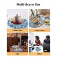 thumbnail image 2 of 13 Inch Round Placemats Set of 6, Blue Abstract Non Slip Heat Insulation PP Table Mats, Vintage Geometric Gradient Oil Painting Simple Washable Place Mats for Kitchen Dining Party Table Decor, 2 of 7