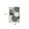 thumbnail image 3 of 9' X 12' Black And White Floral Non Skid Indoor Outdoor Area Rug, 3 of 6