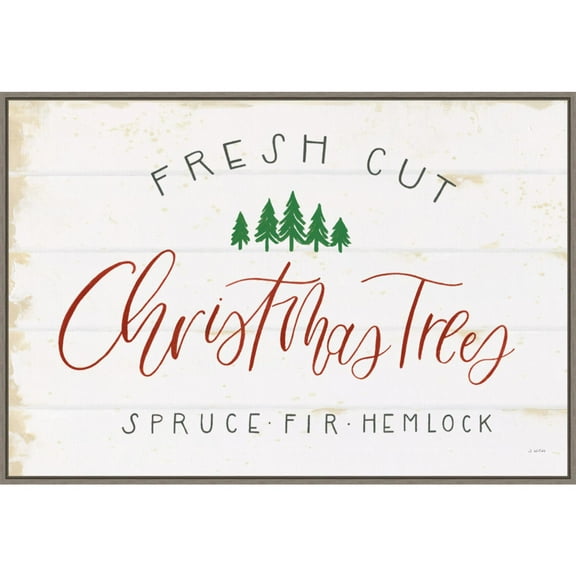 Amanti Art Christmas Farm V Framed Canvas Wall Art Print