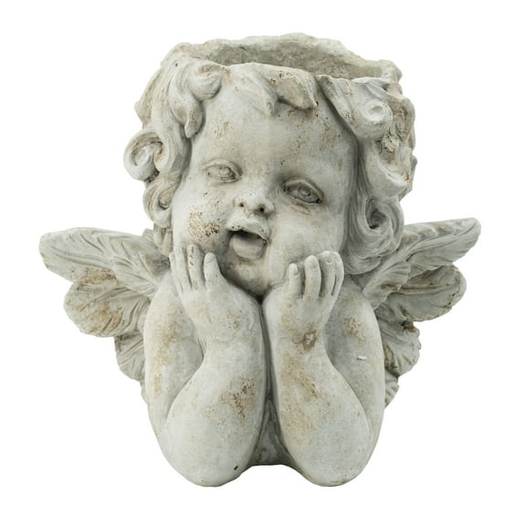 A and B Home A&B Home 11-inch Off-White Large Cheurb Angel Planter