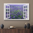 thumbnail image 2 of wall26 Canvas Print Wall Art Window View to Field of Lavender Flowers Nature Wilderness Photography Realism Rustic Landscape Colorful Multicolor Ultra for Living Room, Bedroom, Office - 32"x48&q, 2 of 5