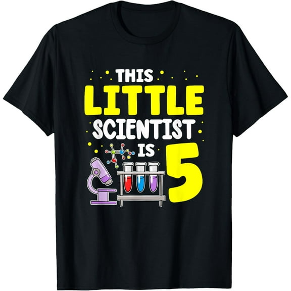 This Little Scientist Is 5 Science Happy Birthday T-Shirt