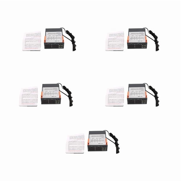 5X Stc-3008 110-220V Controlador de Temperatura de Termostato Digital Dual para Incubadora Termostato HigróMetro Deshumidificador Humidistato