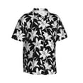 thumbnail image 2 of Balery Lilies Flowers Print Men's Hawaiian Shirts Short Sleeve Beach Shirt Relaxed Fit Vacation Button Down Shirts-X-Large, 2 of 9