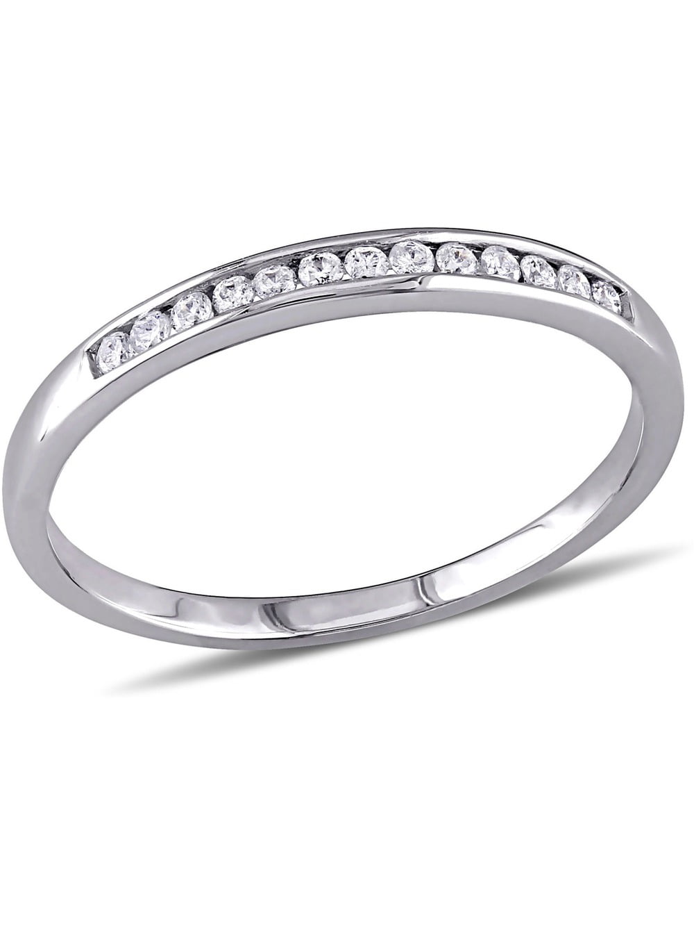 ctw H-I, I2-I3 Mens Diamond Wedding Band 1//8 Carat in 10K White Gold