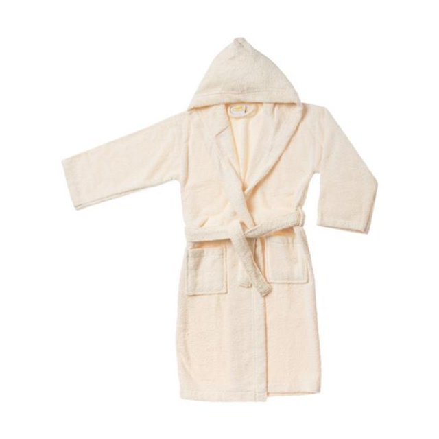 Superior ROBE KID IVORY LG Kids Hooded Bath Robe, 100 Percent Egyptian Cotton - Ivory