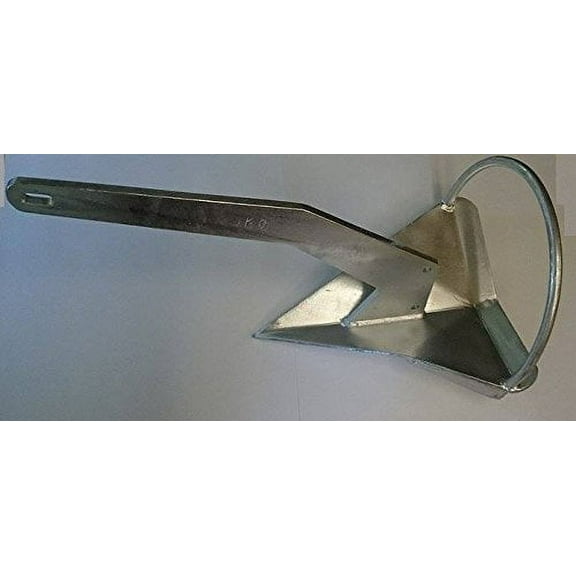 MarineNow Galvanized Shovel Scoop Style ANCHOR with Roll Bar (25 kg 55 lb)
