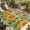Sky Blue Red Orange Lemon Yellow, variant on Sunflowers Outdoor Rug for Patio/Deck/Porch, Non-Slip Large Area Rug 5 x 7 Ft, Watercolor Summer Flowers Botanical Indoor Outdoor Rugs Washable Area Rugs, Reversible Camping Rug Carpet Runner