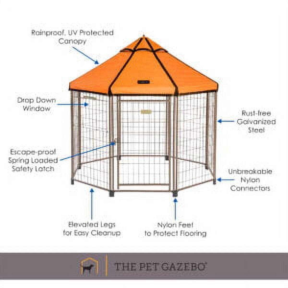 Pet Gazebo Indoor Outdoor Dog Kennel Play Pen with Waterproof Market-Top Cover, Desert Sunset, 5-ft
