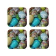 thumbnail image 2 of Disketp Easter Egg1 Funny Coasters,4 Pcs Leather Coasters With Holder, Perfect Housewarming Hostess Gifts,Protect Furniture From Water Marks Scratch And Damage, 2 of 9